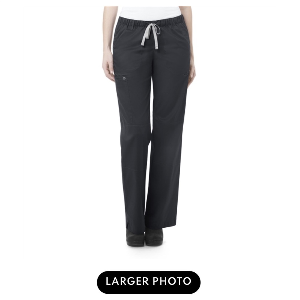 Pewter wonderwink work straight leg cargo scrub pants